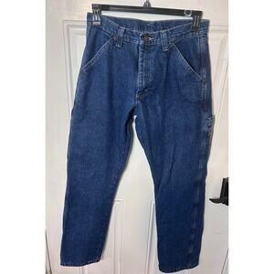 Wrangler Mens Fleece Lined Carpenter Jeans Dark Wash Blue 30x32 1094FLWDS Pants